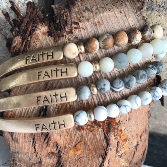 Natural stone Faith Bracelet Free w/ $25 purchase - Picture 3 of 8